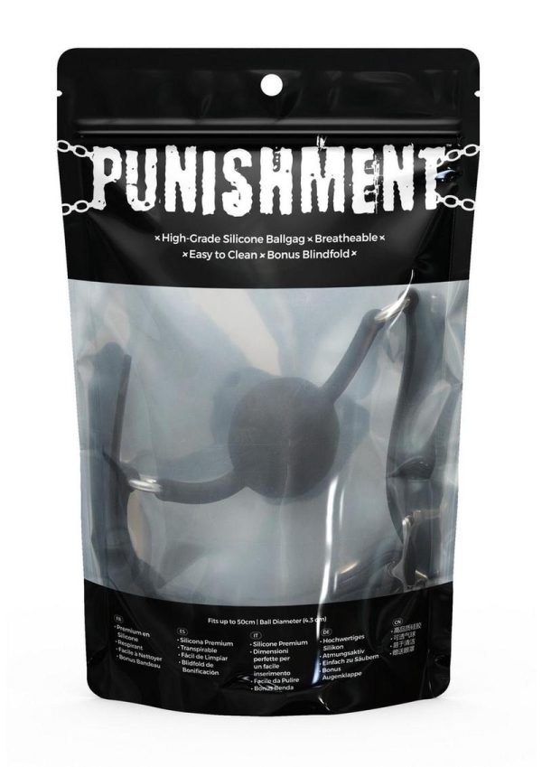 Punishment Silicone Ball Gag - Black