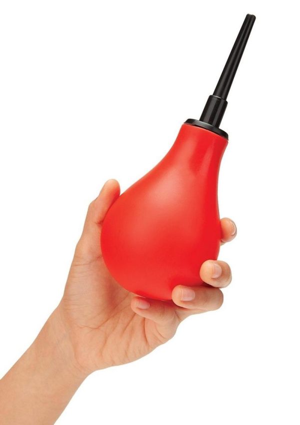 CleanScene Anal Douche Set with Classic and Flared Base - Red/Black