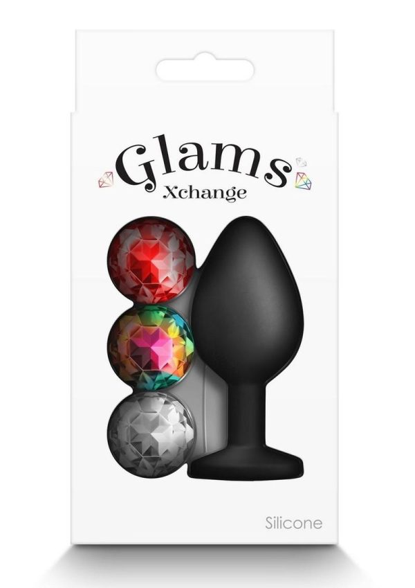 Glams Xchange Round Silicone Anal Plug - Medium - Black