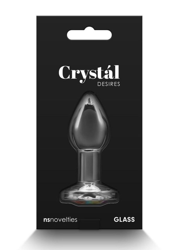 Crystal Desires Rainbow Gem Glass Anal Plugs - Small