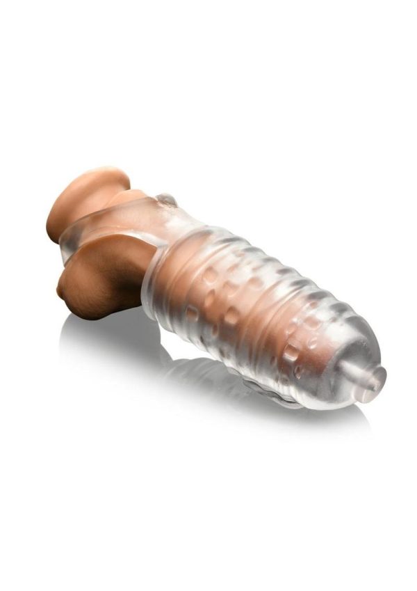 LoveBotz Milker TPE Masturbator with Ball Strap - Clear
