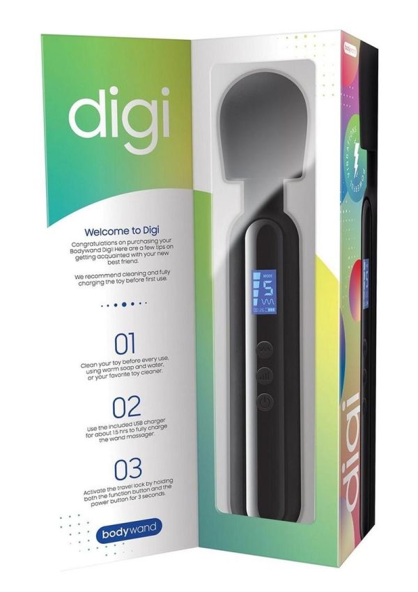 Bodywand Digi Rechargeable Silicone Massager - Black