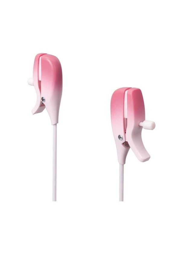 Lovense Gemini Rechargeable Silicone App-Control Nipple Clamps - Pink