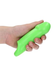 Ouch! Smooth Thick Stretchy Penis Sleeve Glow in the Dark - Green