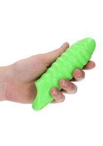 Ouch! Swirl Thick Stretchy Penis Sleeve Glow in the Dark - Green