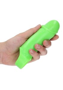Ouch! Smooth Thick Stretchy Penis Sleeve Glow in the Dark - Green