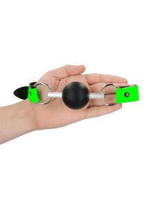 Ouch! Solid Ball Gag Glow in the Dark - Green