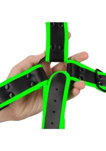 Ouch! Cross Harness Glow in the Dark - Small/Medium - Green