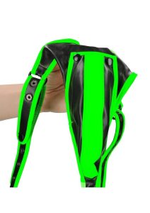 Ouch! Bonded Leather Full Body Harness Glow in the Dark - Large/XLarge - Green