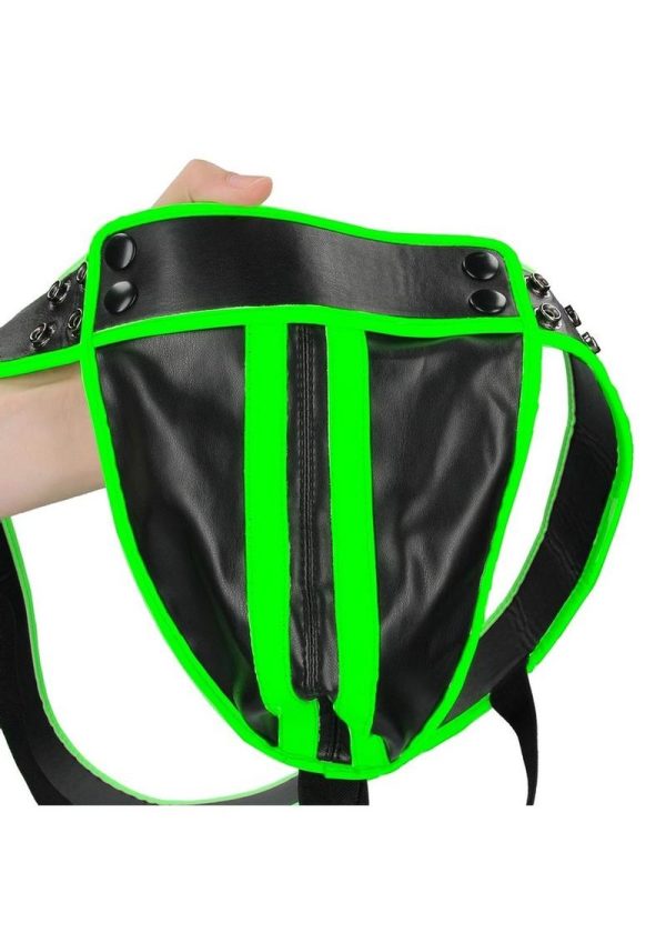 Ouch! Striped Jock Strap Glow in the Dark - Small/Medium - Green