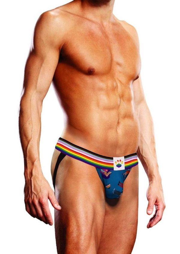 Prowler Pixel Art Gay Pride Collection Jock - Large - Blue/Multicolor