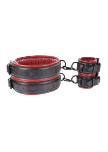 Saffron Thigh and Wrist Cuff Set - Red/Black