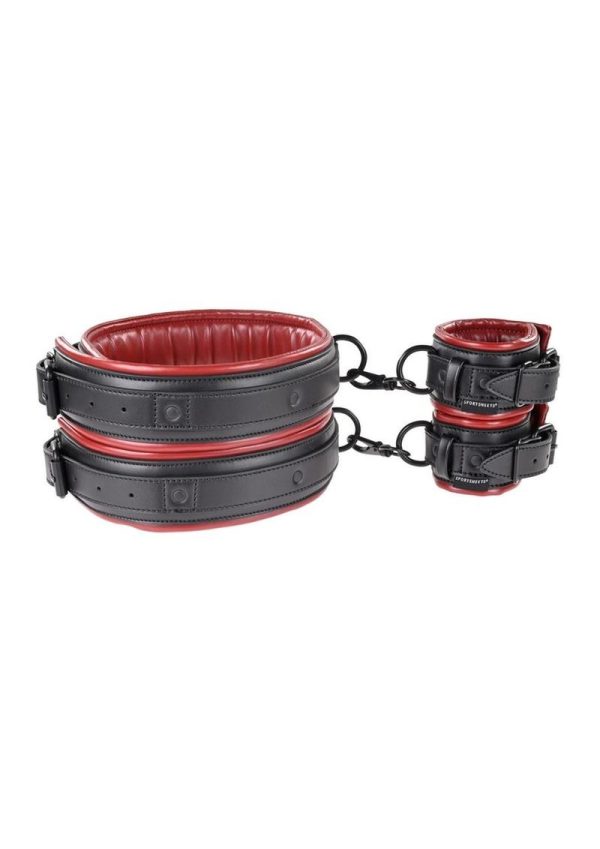 Saffron Thigh and Wrist Cuff Set - Red/Black