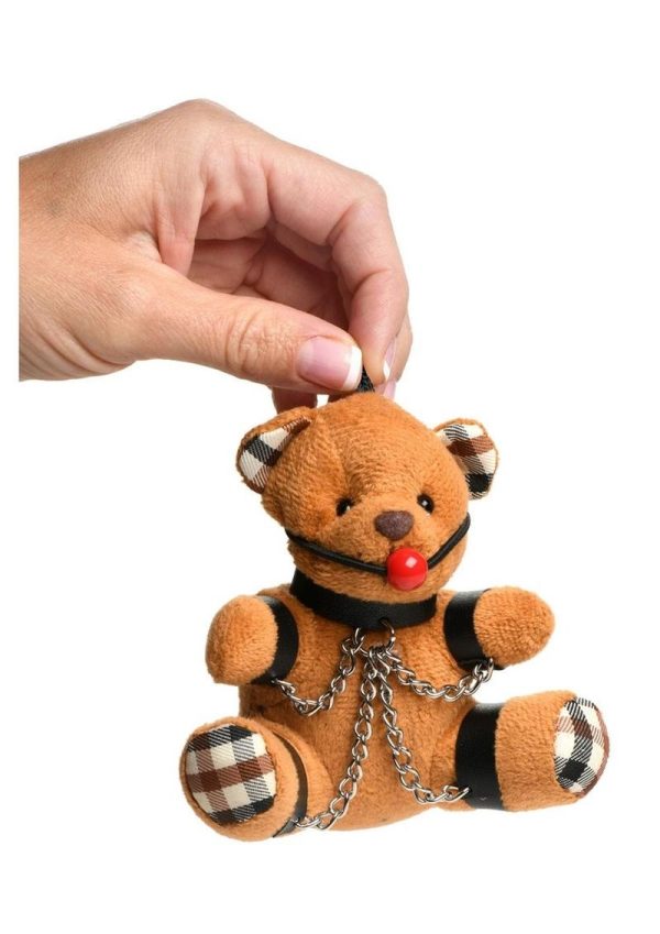 Master Series Gagged Teddy Bear Keychain - Burnt Orange