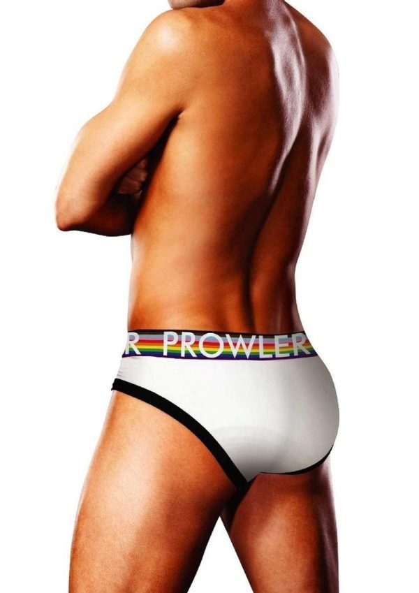 Prowler White Oversized Paw Brief - Medium - White/Rainbow