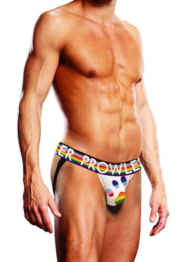 Prowler White Oversized Paw Jock - XXL - White/Rainbow