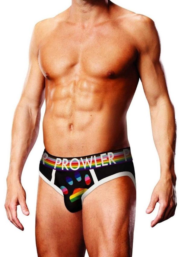 Prowler Black Oversized Paw Brief - XL - Black/Rainbow