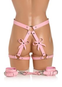 Strict Bondage Harness with Bows - Medium/Large - Pink