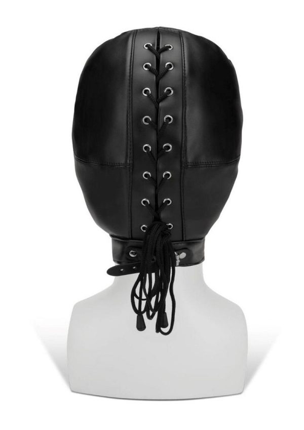 ME YOU US Hood with Eyes Nose Mouth PU Leather Bondage Hood - Black