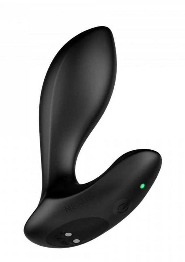 Nexus Duo Rechargeable Silicone Beginner Butt Plug  with Remote Control - Small - Black