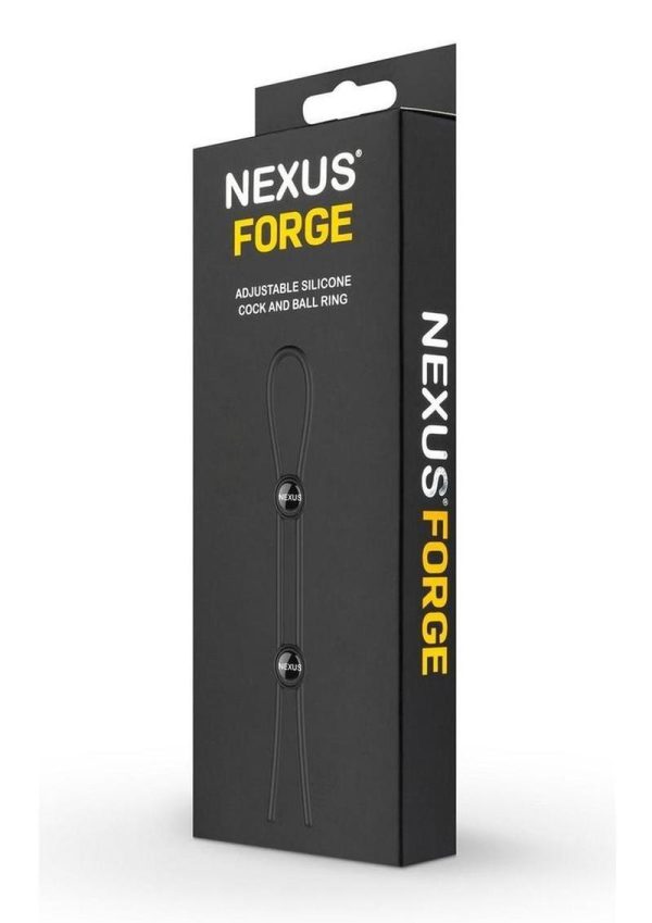 Nexus Forge Double Lasso Adjustable Cock and Ball Silicone Cock Tie - Black
