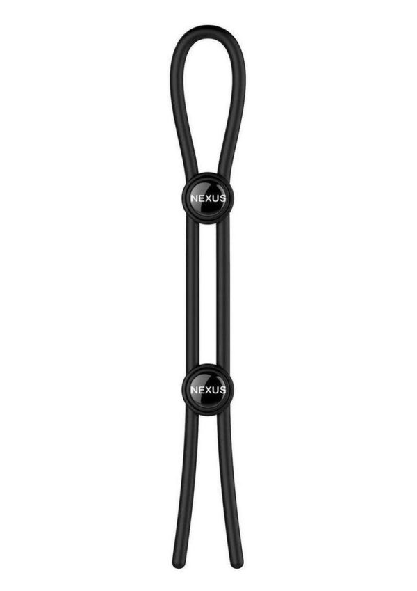 Nexus Forge Double Lasso Adjustable Cock and Ball Silicone Cock Tie - Black