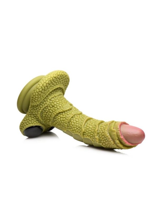 Creature Cocks Swamp Monster Scaly Silicone Dildo - Green/Black