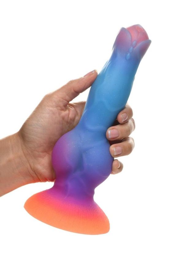 Creature Cocks Space Cock Glow in The Dark Silicone Alien Dildo - Orange/Purple/Blue