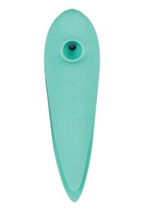 Mystique Suction Vibrating Rechargeable Silicone Massager - Aqua