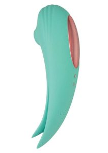 Mystique Suction Vibrating Rechargeable Silicone Massager - Aqua