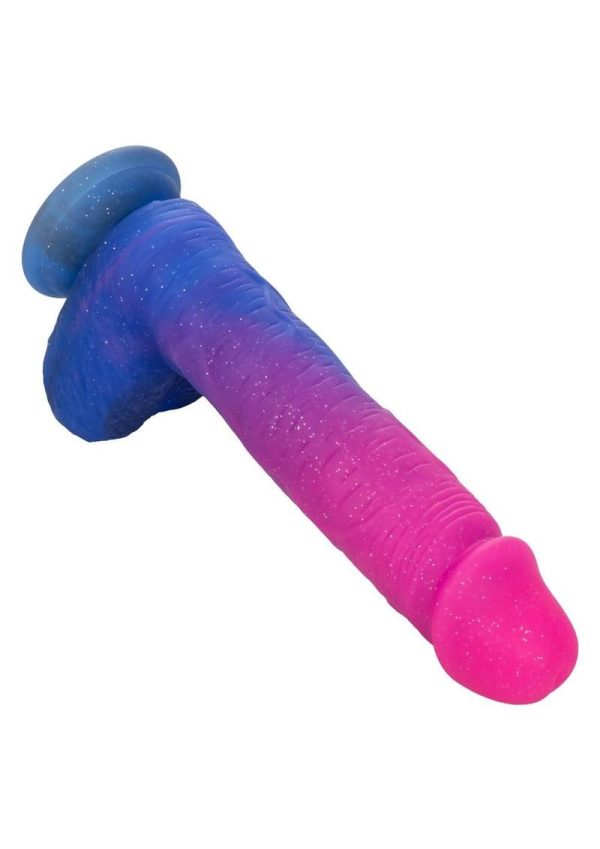 Naughty Bits Ombre Hombre XL Rechargeable Silicone Vibrating Dildo - Multicolor