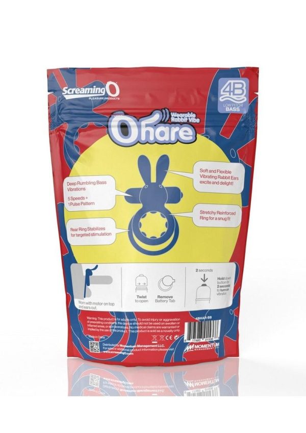 Screaming O 4B Ohare Vibrating Cock Ring - Blueberry