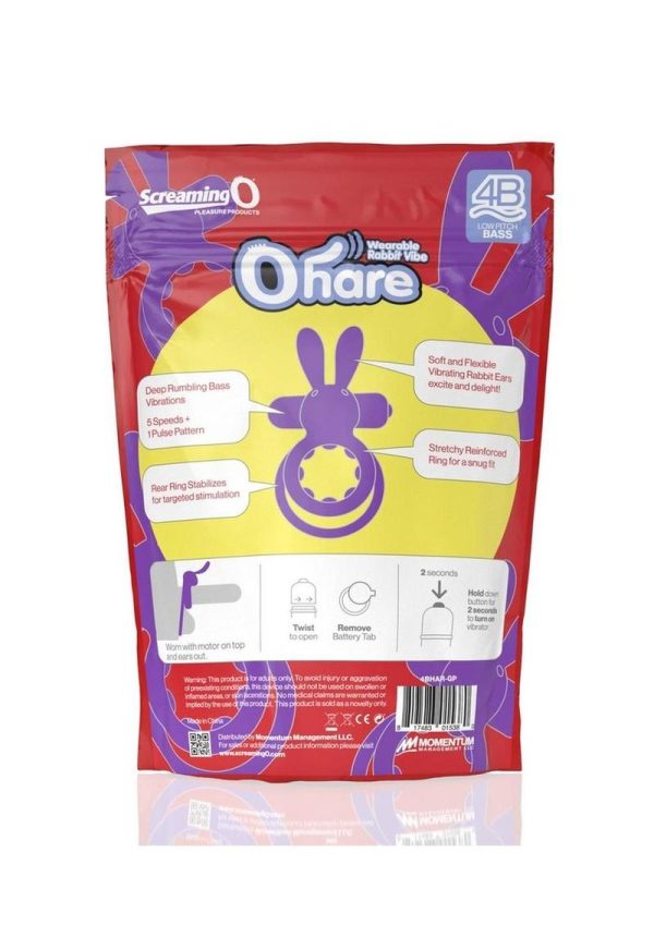 Screaming O 4B Ohare Vibrating Cock Ring - Grape
