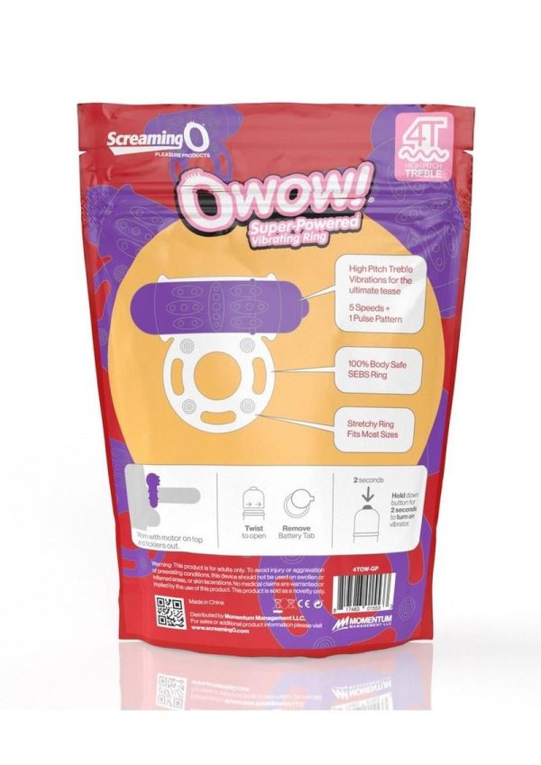 Screaming O 4T O Wow Vibrating Ring - Grape