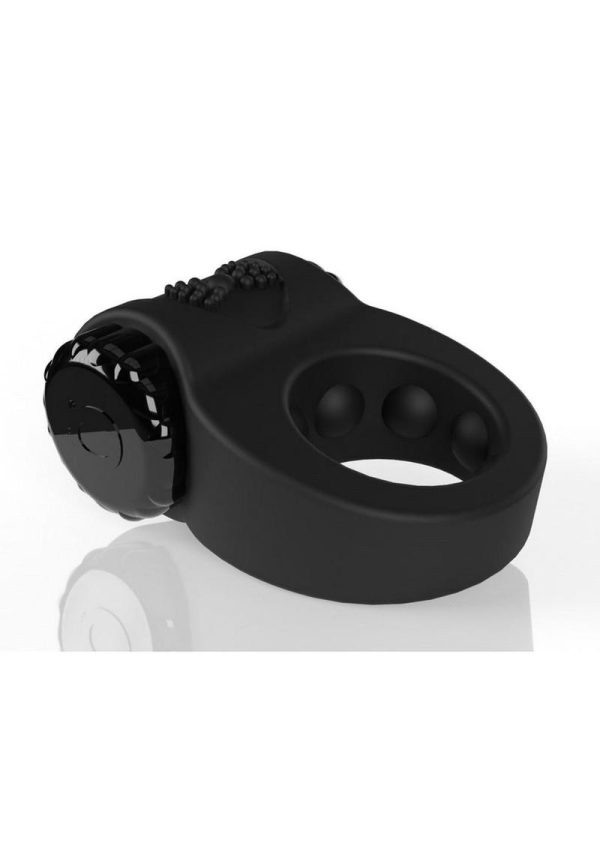 Charged BigO Ritz Rechargeable Vibrating Cock Ring - Black