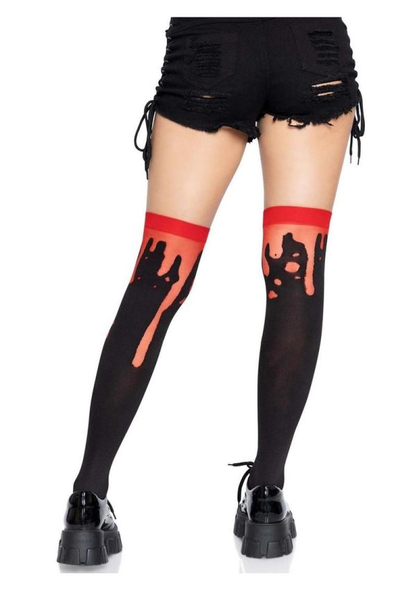 Leg Avenue Splatter Thigh Highs - OS - Red