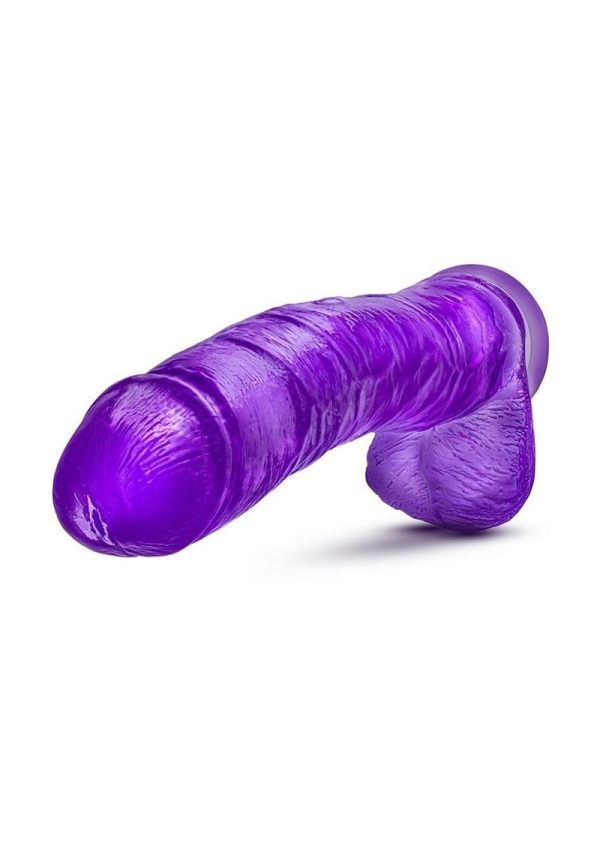 B Yours Plus Hefty N` Hung Realistic Dildo with Suction Cup - Purple