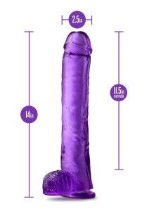 B Yours Plus Hefty N` Hung Realistic Dildo with Suction Cup - Purple
