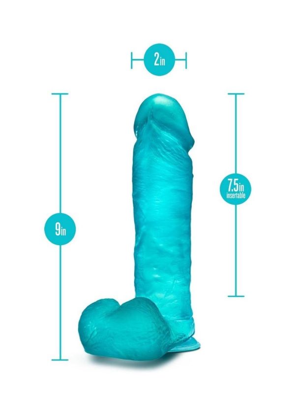 B Yours Plus Mount N` Moan Realistic Dildo with Suction Cup - Teal