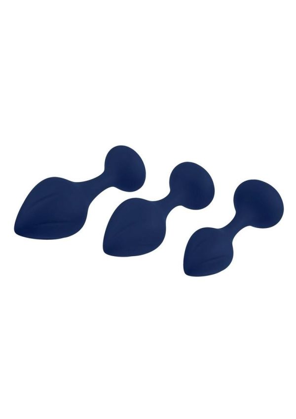 Playboy Tall Trainer Silicone Anal Kit (3 Piece) - Navy