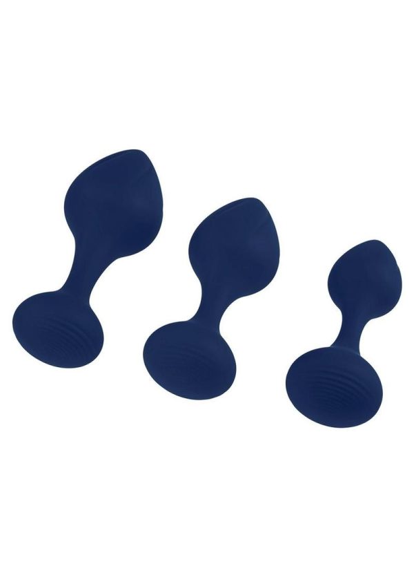 Playboy Tall Trainer Silicone Anal Kit (3 Piece) - Navy