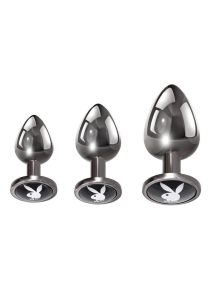 Playboy Pleasure 3 Ways Metal Anal Training Kit (3 Piece) - Black