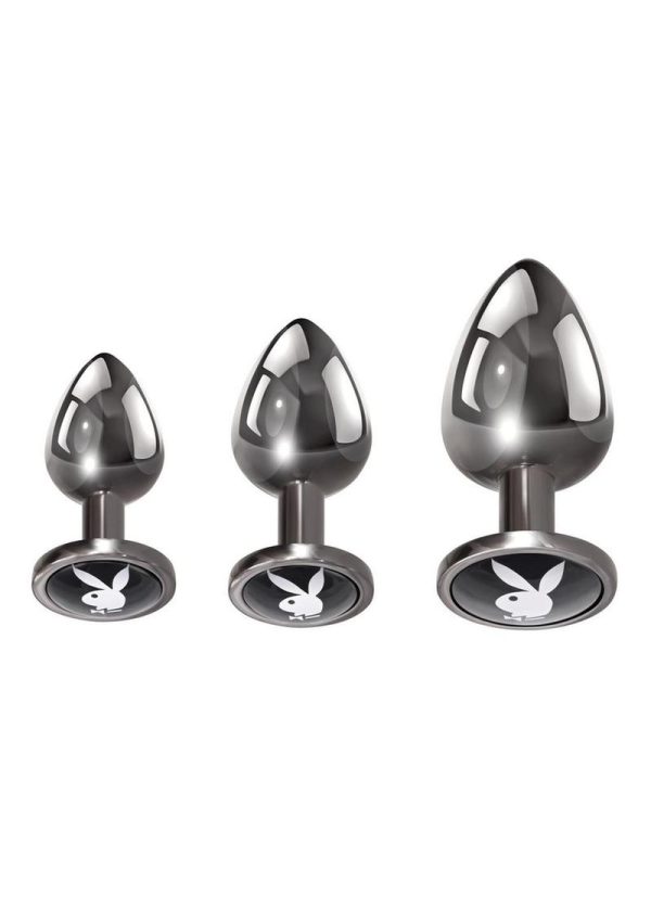 Playboy Pleasure 3 Ways Metal Anal Training Kit (3 Piece) - Black