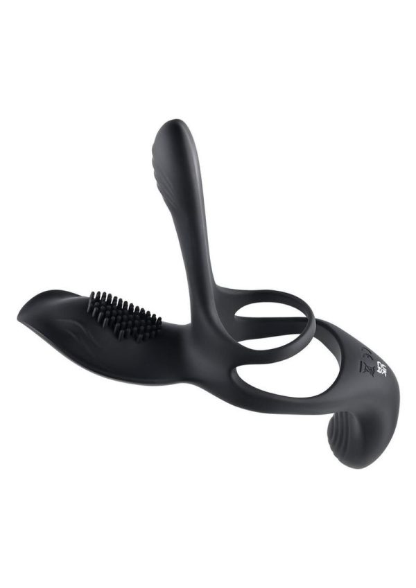 Playboy The 3 Way Rechargeable Silicone Cock Ring - Black