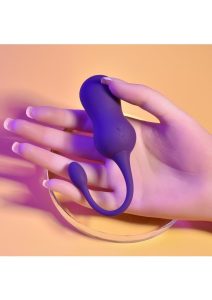 Playboy Double Time Rechargeable Silicone Vibrating Kegel Balls with Remote Control - Purple
