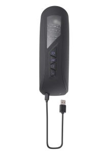 Playboy Pursuit of Pleasure Rechargeable Textured Vibrating Stroker - Black