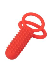 Couple`s Enhancers Silicone Rechargeable Vertical Dual Enhancer - Red