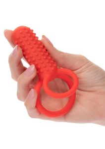 Couple`s Enhancers Silicone Rechargeable Vertical Dual Enhancer - Red