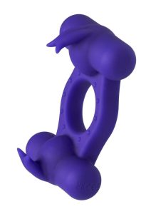 Couple`s Enhancers Silicone Rechargeable Triple Orgasm Enhancer - Purple