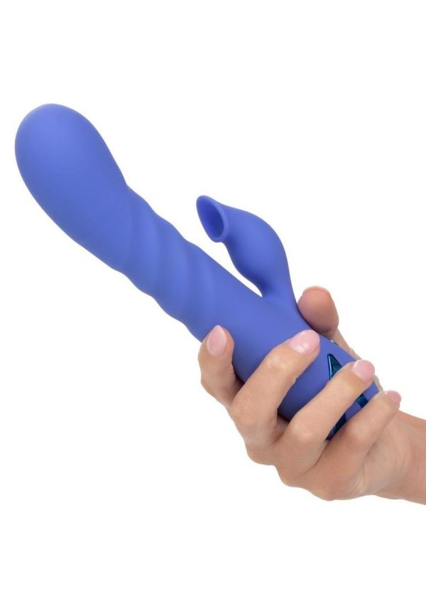 California Dreaming L.A. Love Rechargeable Silicone Vibrator with Clitoral Stimulator - Blue